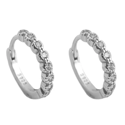 Produktbild von Ohrschmuck Damenohrringe Zirkonia Creole Ohrcreolen Mädchen GESCHENKIDEE, Sterling Silber 925, inklusive Geschenkschachtel