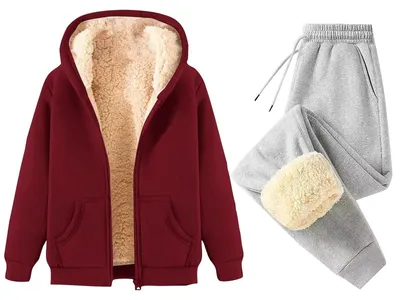 Produktbild von Solidchoice – Baumwoll-Homewear-Set mit Jacke und Trainingsanzug für Damen