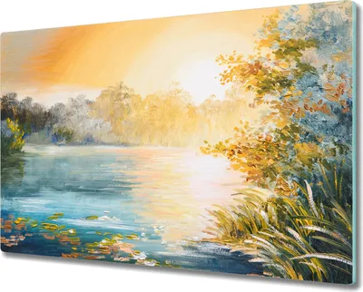 Produktbild von Coloray Hackbrett Küchenbrett Kochplattenabdeckung Schneidebrett Herdabdeckplatte 80x52 cm - See Natur