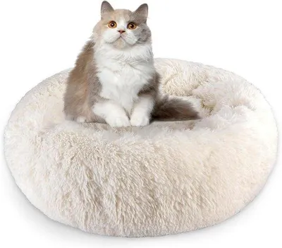 Produktbild von Weicher Katzenkissen 76cm Durchmesser Beige Antirutsch