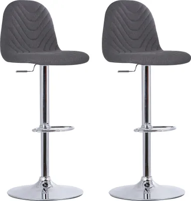 Obrázek produktu pro byLIVING Barhocker Casino 2er-Set, Metall chrom, Stoff anthrazit