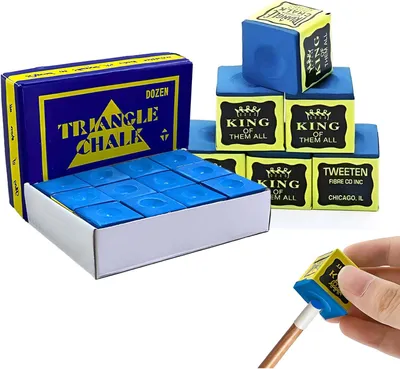 Immagine prodotto di Set di gesso per biliardo, 12 pezzi, colore blu, per un gioco preciso