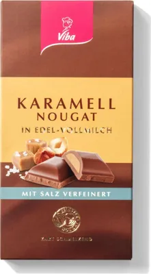 Produktbild von Viba Nougat-Tafelschokolade Karamell-Salz, 100g