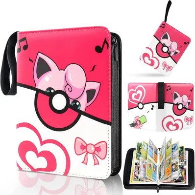 Produktbild von Pokémon Sammelkarten Album, Sammelalbum für Karten, Kunstleder Sammelalbum mit Reißverschluss, 55 Seiten 440 Taschen, Mit Tragegurt & Ringmechanik