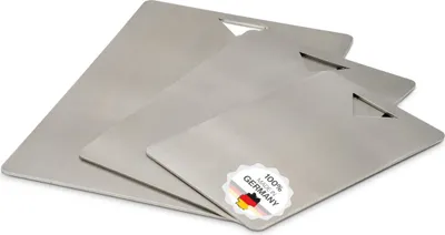 Produktbild von Schneidebretter mit Griff aus Edelstahl im 3er Set