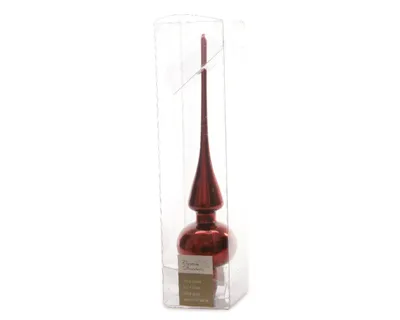 Produktbild von Christbaumschmuck Christbaumspitze Glas Ø 6 x 26 cm rot glänzend