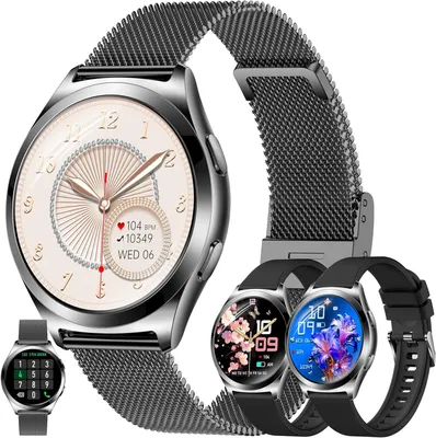 Produktbild von 1,27" HD Smartwatch Damen mit Telefonfunktion, Herzfrequenz, Schlafmonitor, Schrittzähler, 100+ Sportmodi, IP68 Wasserdicht, Bluetooth, iOS & Android