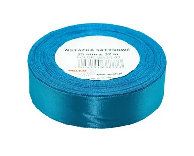 Zdjęcie produktu dla Wstążka satynowa turkusowa 25mmx32m