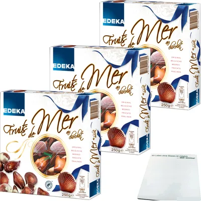 Produktbild von EDEKA Fruits de Mer au Chocolat 3er Pack (3x250g Packung) + usy Block