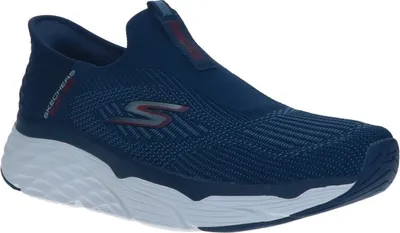 A single blue Skechers shoe is shown against a white background.