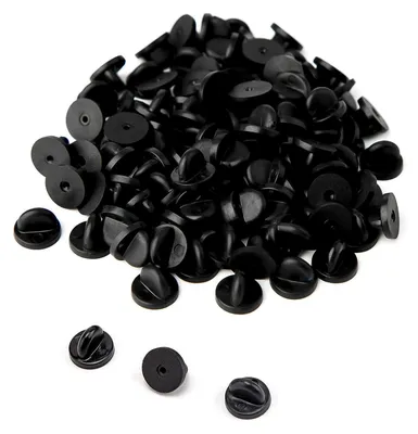 Zdjęcie produktu dla 100 sztuk gumowych szpilek z zapięciem motylkowym 11,5 mm czarne