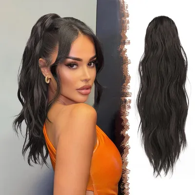 Immagine prodotto di Caschetto ondulato per capelli con clip, 50 cm, in fibra sintetica, colore nero o marrone