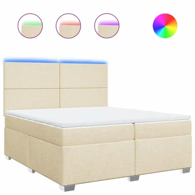 Produktbild von vidaXL Boxspringbett mit Matratze Creme 200x200 cm Stoff