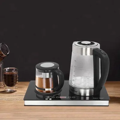 Obrázek produktu pro Elektrická konvice – 1800 W – 3 litry – skleněná – černá – vhodná pro čaj a kávu