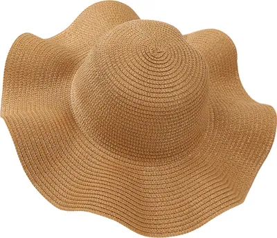 Produktbild von Damen-Strohhut mit breiter Krempe, atmungsaktiv, schnelltrocknend, Sonnenhut, einfarbig, Sonnenschutzhut, Strandhut für den Außenbereich