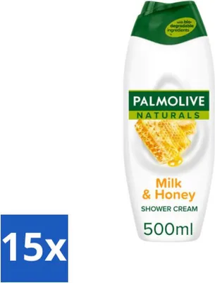 Image de Palmolive Naturals - Crème de douche - Lait & Miel - 500 ml - Pack avantage - 15 pièces