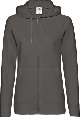 Produktbild von Fruit Of The Loom Damen Kapuzenjacke / Kapuzen-Sweatshirt / Hoodie mit Reißverschluss, tailliert BC2658 (XS) (Hellgrau)