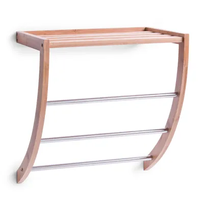 Produktbild von Zeller Handtuchregal, Bamboo/Metall verchromt 38x24x40