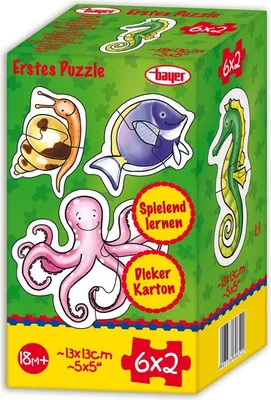 Produktbild von Puzzle 6x2 Teile, Meerestiere