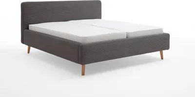 Produktbild von Meise Möbel Mattis Polsterbett mit Bettkasten Holzfuß Kopfteil glatt