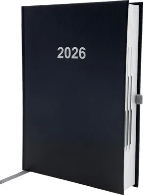 Produktbild von 2026 ADINA Buchkalender Chefplaner A5 schwarz 1 Tag 1 Seite