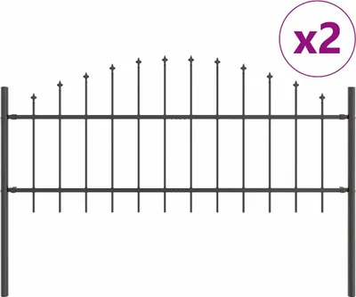 Produktbild von vidaXL Gartenzaun Woerden 2 pcs Grau
