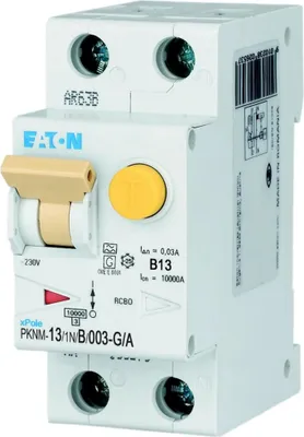 Image de Disjoncteur Eaton FI/LS type A/G 10 kA B 13 A/1 pôle + N/30 mA 2TE Eaton, 1 pièce.