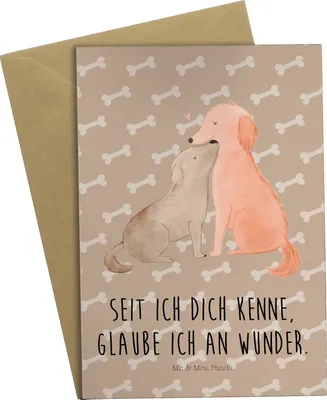 Produktbild von Mr. & Mrs. Panda Grußkarte Hunde Liebe - Hundeglück - Geschenk, osterkarten, Hund, Optimitisch, Kuscheln, Grußkarten, Wunder, Herz, einladungskarten, Klappkarte, Sprüche