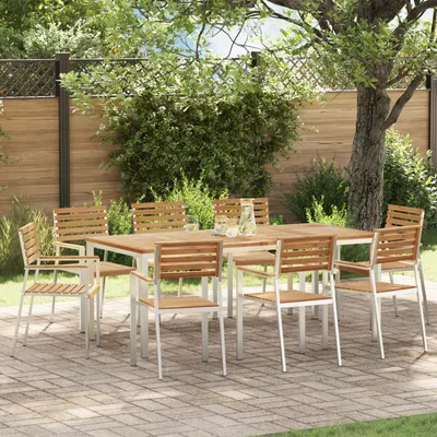 Produktbild von Stapelbare Gartenstühle 8 stk 54,5x56x89 cm Massivholz Teak, Gartenstühle DesignMöbel Neu