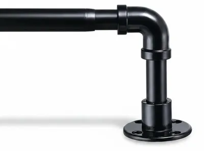 Image de InAndOutdoorMatch - Barre de rideau - Réglable - Noir brillant