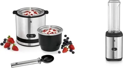 Produktbild von Zmrzlinovač WMF Küchenminis 3v1, výrobník ledu pro mražený jogurt, sorbet a zmrzlinu, mrazicí nádoba 300 ml, 30 minut, výrobník mraženého jogurtu