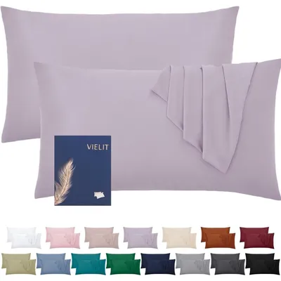 Immagine prodotto di Coperte per cuscini, 40x80 cm, colore viola, in microfibra, set da 2, ipoallergeniche, certificate OEKO-TEX, con cerniera