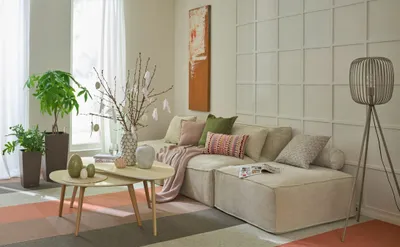 Produktbild von H.O.C.K. Chessy Dekokissen 45x45cm beige ecru weich gemustert