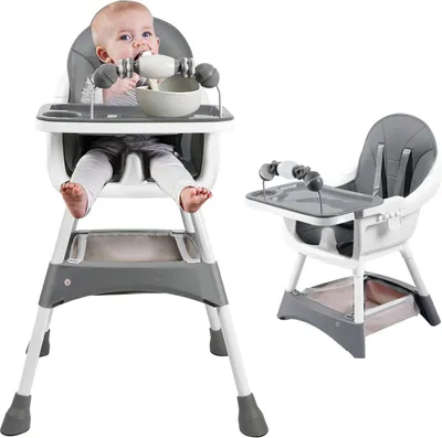 Immagine prodotto di Seggiolone per bambini, convertibile, facile da pulire, GRIGIO
