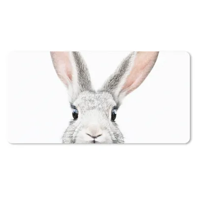 Produktbild von MuchoWow® Mauspad Mousepad Kaninchen - Tiere - Natur - Weiß 60x30 cm - Mousepads - Maus Mat - Pad - Mausunterlage - Nachhaltig