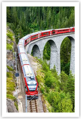 Produktbild von Poster - Poster ohne Rahmen - Viadukt Landwasser Zug - 61x91,5 cm - Wand Bild - Wanddeko - Wandbilder - Kunstposter - Wandposter - Bilder - Kunstdruck - Wanddekoration - Wandbild - P2XPA61x91-4605