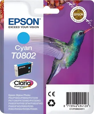 Produktbild von Epson Tintenpatrone cyan T 080                     T 0802
