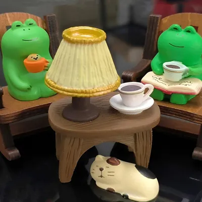Image de Figurines miniatures de grenouilles - Lot de 6 pièces décoratives en résine