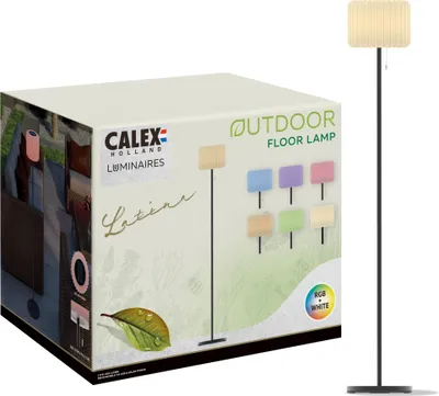 Produktbild von Calex Outdoor Stehlampe Latina, 150 cm, Solar & USB-C aufladbar, RGB- & Warmweiß-Licht, dimmbar, kabellos & wasserdicht (IP44), für Garten & Terrasse