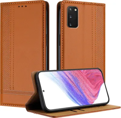 Obrázek produktu pro Pouzdro na mobilní telefon pro Samsung Galaxy S20 FE kožený flipový kryt s funkcí stojánku hnědý