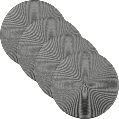 Produktbild von Erwin Müller Tischset Amadora" 4er-Pack grau rund:  35 cm Ø"
