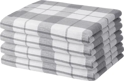 Produktbild von 4er Pack Geschirrtücher 50x70 cm grau Karo Spültuch Küche Geschirrtuch Baumwolle