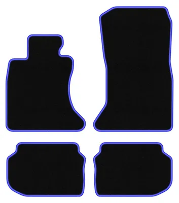 Produktbild von Fußmatten Velours Schwarz/Blau für BMW 5 F10 xDrive 2010-2013 Set 4-tlg