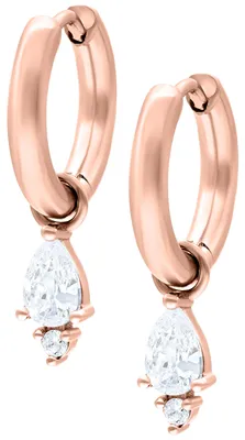 Produktbild von Wildcat Ohrringe - Little Tear Hoops - Roségold, Bela - Chirurgenstahl 316L - wasserfest, langlebig, hautverträglich, Roségold-Kristallklar