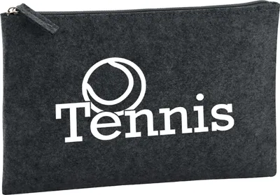 Produktbild von Huuraa Kulturbeutel Tennis Ball 1 Liter Charcoal Filz Kosmetiktasche Geschenkidee