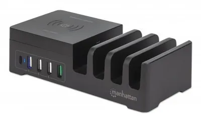 Immagine prodotto di Manhattan 102230 Manhattan PD-Ladestation mit kabellosem Ladegerät 55W