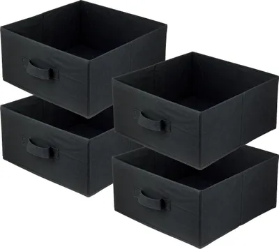 Produktbild von Lavita Storage Box | faltbare Aufbewahrung Boxen 31 x 31 x 15 cm | Schubladen-Organizer Box| Ordnungssysteme für Kleidung | Kleideraufbewahrung & Organisation | Schwarz | 4 stück