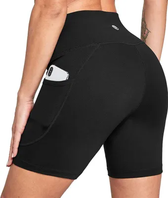 Produktbild von Sportshorts mit hoher Taille, elastische Unterwäsche für Fitnessstudio, Yoga, Laufen, Workout, Fitness, Schwarz, XL