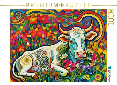 Produktbild von CALVENDO Puzzle Ruhende Milchkuh | 1000 Teile Lege-Größe 64 × 48 cm Foto-Puzzle für glückliche Stunden
