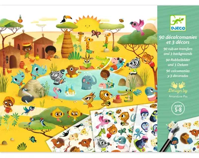 Immagine prodotto di Gioco creativo con adesivi Savana, deserto e Polo Nord, Djeco
